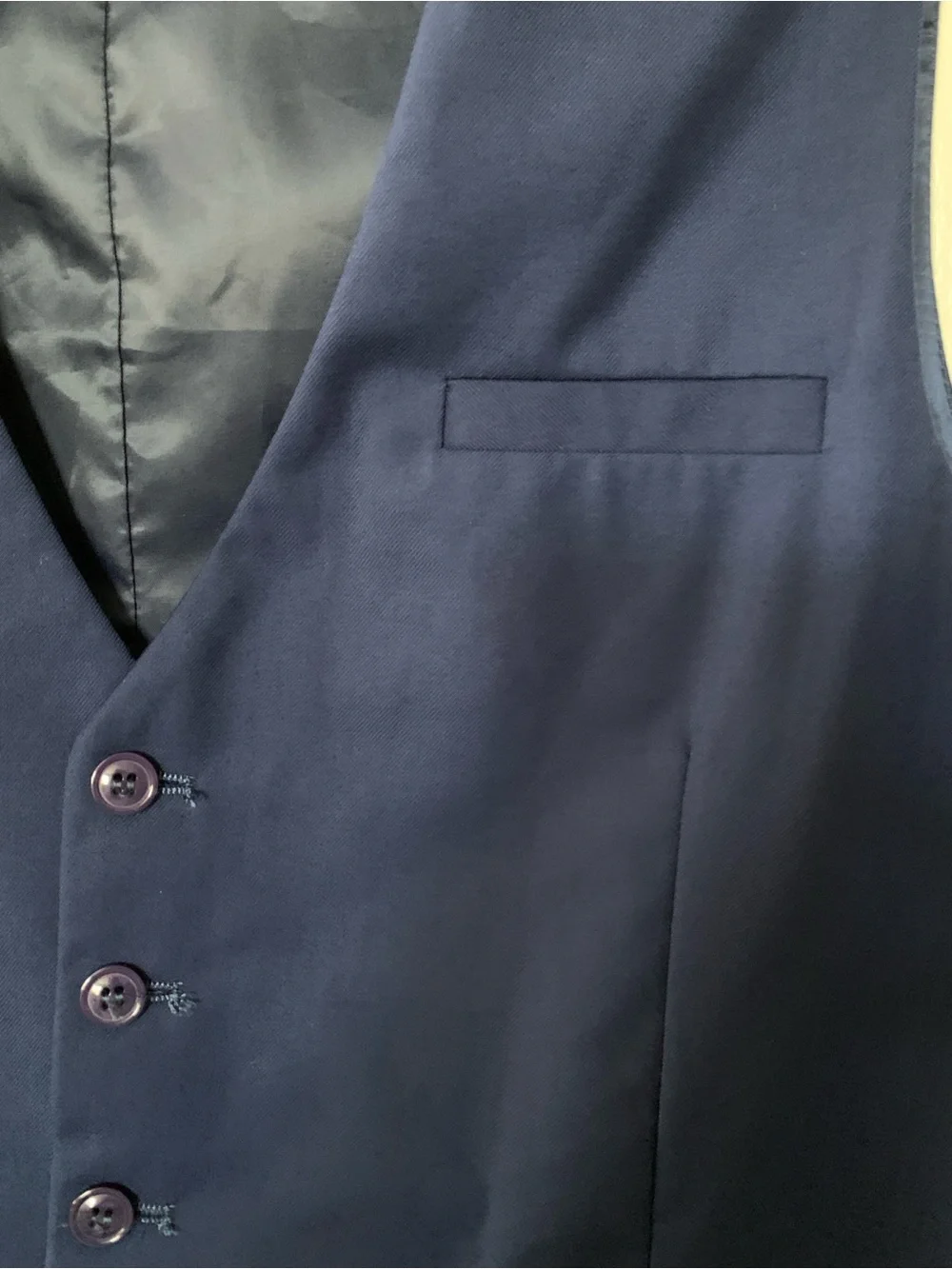 HISDERN Men’s Navy Blue Slim Fit Suit Vest Size Medium